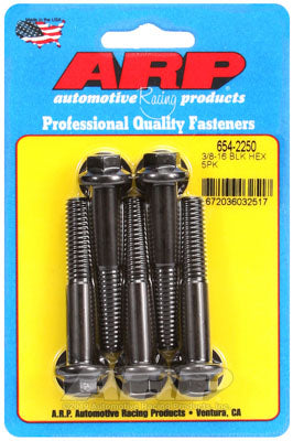 ARP 654-2250 SAE Bolt Kit 3/8-16 x 2.250 hex 7/16 wrenching black oxide bolts Photo-0