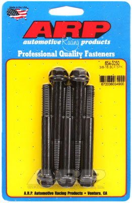ARP 654-3250 SAE Bolt Kit 3/8-16 x 3.250 hex 7/16 wrenching black oxide bolts Photo-0