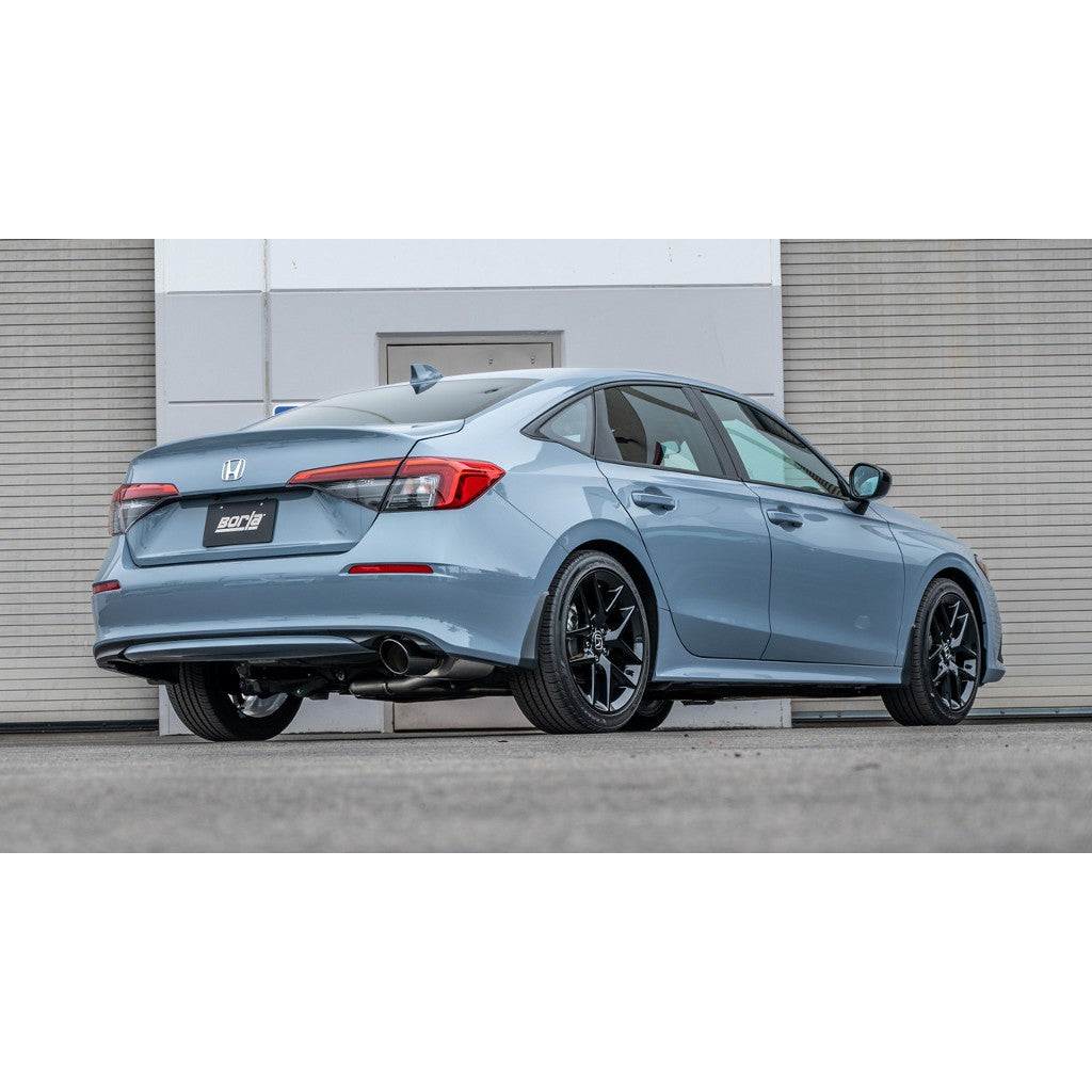 BORLA 140941BC Exhaust system Cat-Back S-Type 2.25" S RD RL AC R TIP 4.50" RD X 10.00" Black chrome for HONDA Civic Sport 2024 Photo-1