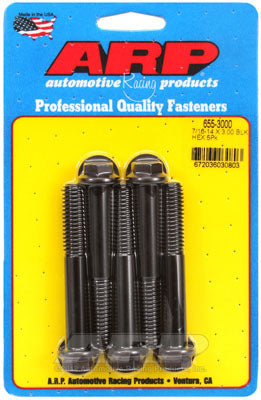 ARP 655-3000 SAE Bolt Kit 7/16-14 X 3.000 hex 1/2 wrenching black oxide bolts Photo-0