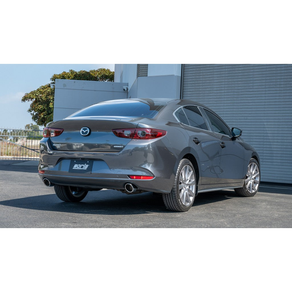 BORLA 11982 Exhaust system Axle-Back 2.25", 2" S-TYPE S RD RL AC SR Tip: 4" RD X 8" for MAZDA 3 2.5L 4 Cyl 2019-2023 Photo-1
