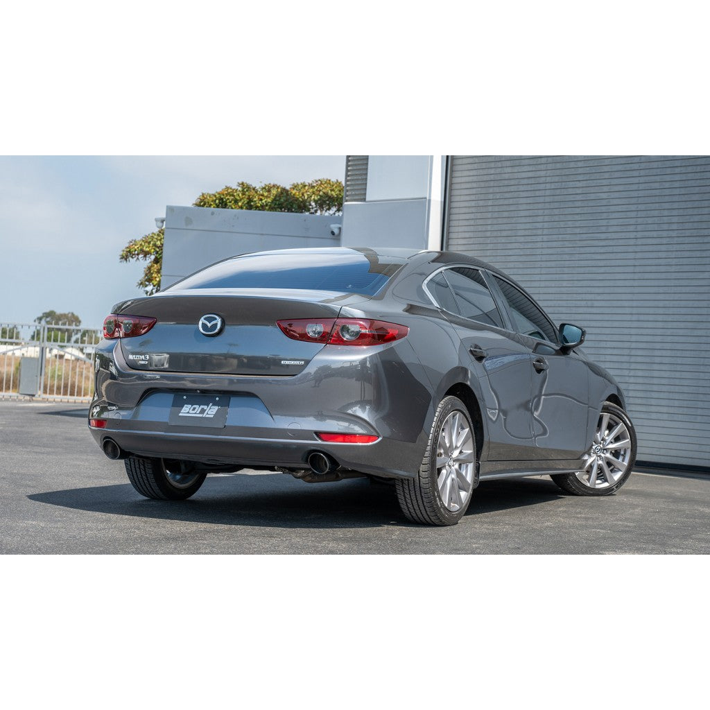BORLA 11982BC Exhaust system Axle-Back 2.25", 2" S-TYPE S RD RL AC BC SR Tip: 4" RD X 8" Black chrome for MAZDA 3 2.5L 4 Cyl 2019-2023 Photo-1