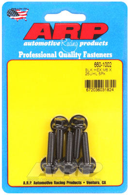 ARP 660-1002 Metric Thread Bolt Kit M6 x 1.00 x 25 hex black oxide bolts Photo-0