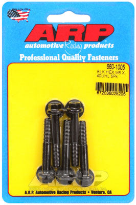 ARP 660-1005 Metric Thread Bolt Kit M6 x 1.00 x 40 hex black oxide bolts Photo-0