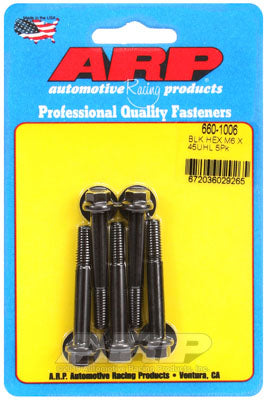 ARP 660-1006 Metric Thread Bolt Kit M6 x 1.00 x 45 hex black oxide bolts Photo-0
