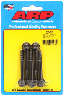 ARP 660-1007 Metric Thread Bolt Kit M6 x 1.00 x 50 hex black oxide bolts Photo-0