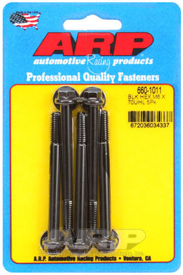 ARP 660-1011 Metric Thread Bolt Kit M6 x 1.00 x 70 hex black oxide bolts Photo-0
