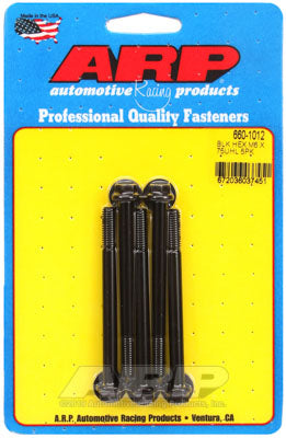 ARP 660-1012 Metric Thread Bolt Kit M6 x 1.00 x 75 hex black oxide bolts Photo-0