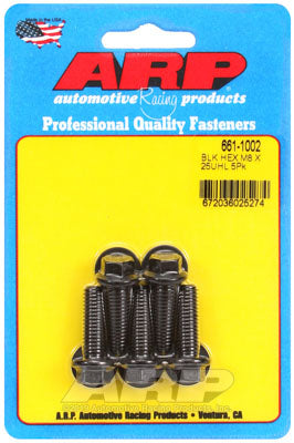 ARP 661-1002 Metric Thread Bolt Kit M8 x 1.25 x 25mm hex black oxide bolts Photo-0