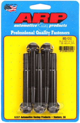 ARP 663-1010 Metric Thread Bolt Kit M10 x 1.25 x 80 hex black oxide bolts Photo-0