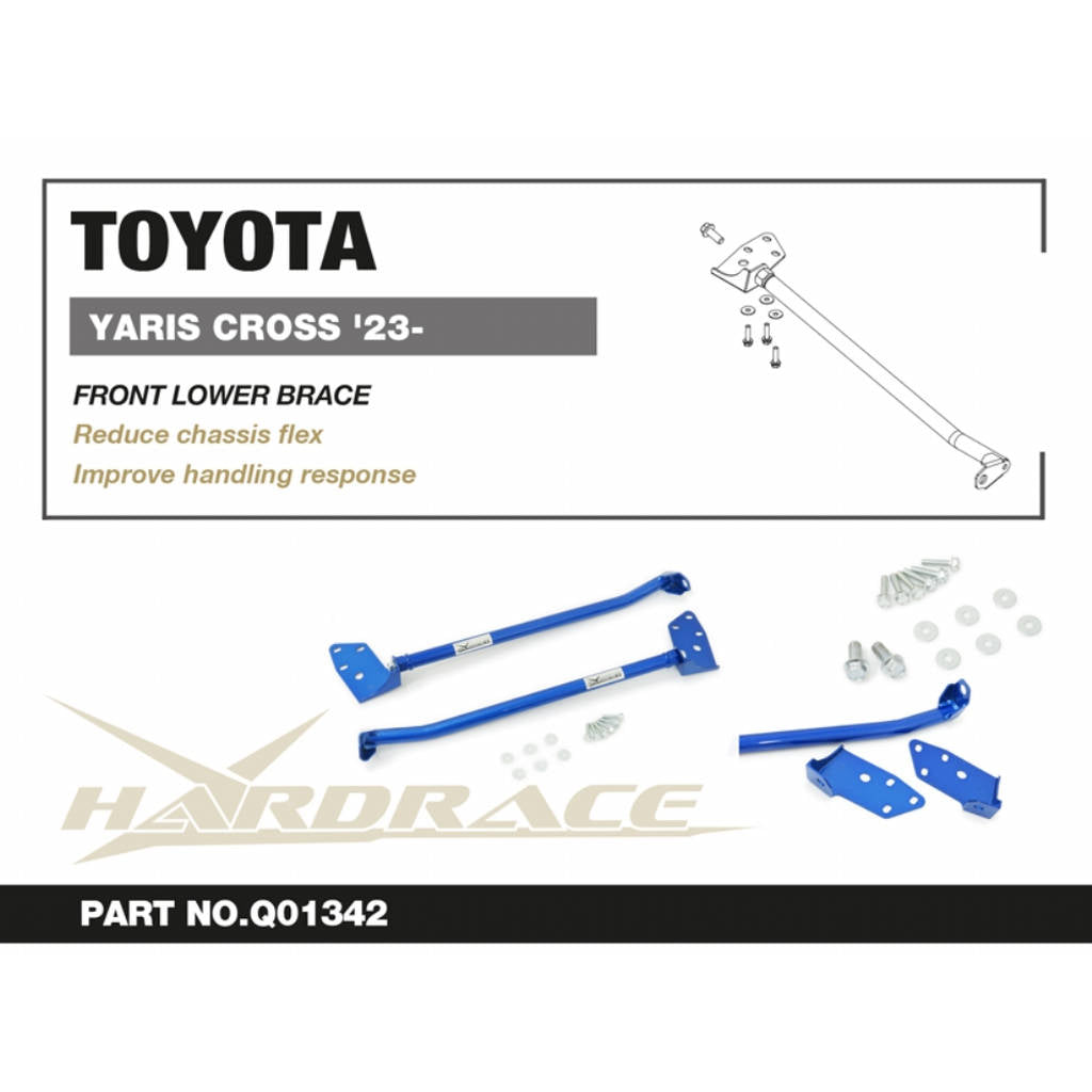 HARDRACE Q1342 Front lower brace - 2 Pcs/Set for TOYOTA Yaris Cross 2023+ Photo-2