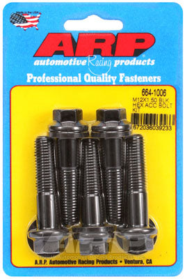 ARP 664-1006 Metric Thread Bolt Kit M12 x 1.50 x 50 hex black oxide bolts Photo-0