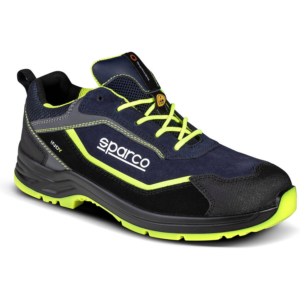 SPARCO 0753741BMGF Shoes Indy Baltimora S3 ESD blue marine/yellow fluo 41 Photo-0