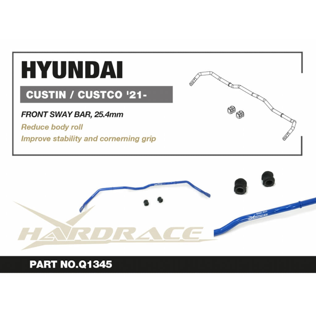 HARDRACE Q1345 Front sway bar, 25.4mm - 3 pcs/set for HYUNDAI Custin / Custo 2021 Photo-1