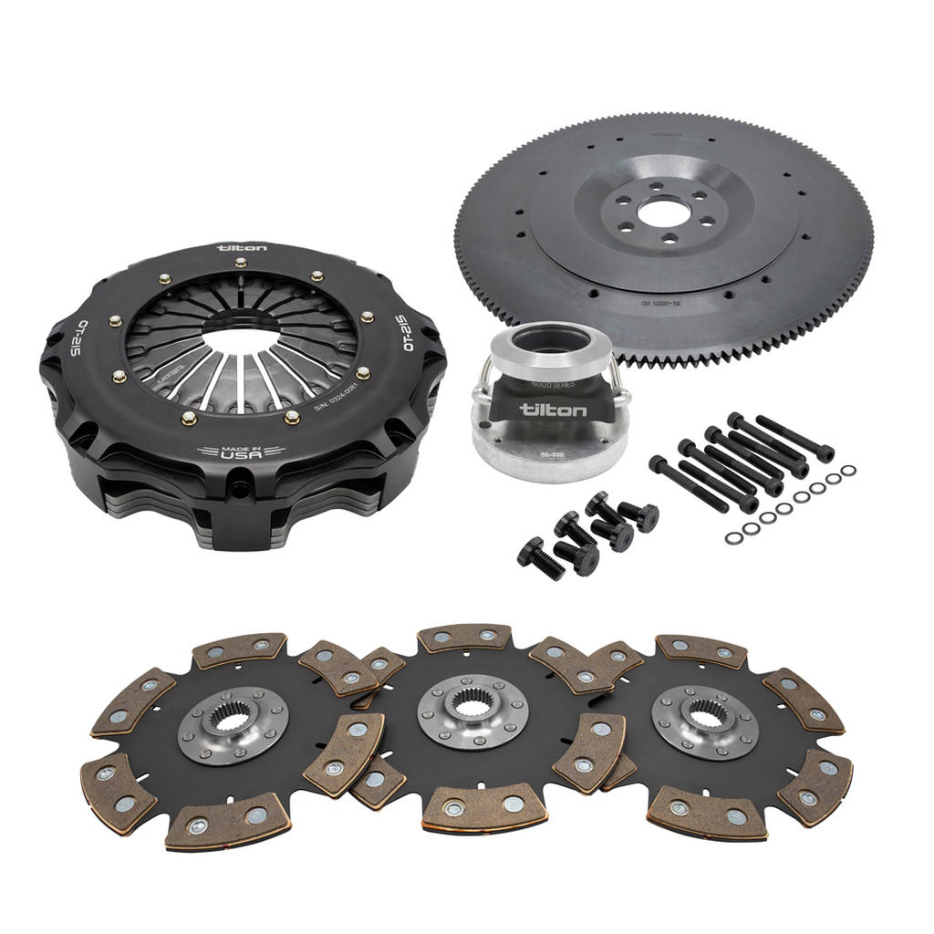 TILTON 58-3300-6008 3-Disc Cerametallic Clutch kit OT-215 for CHEVY CAMARO GEN6, Includes hydraulic release bearing Photo-0
