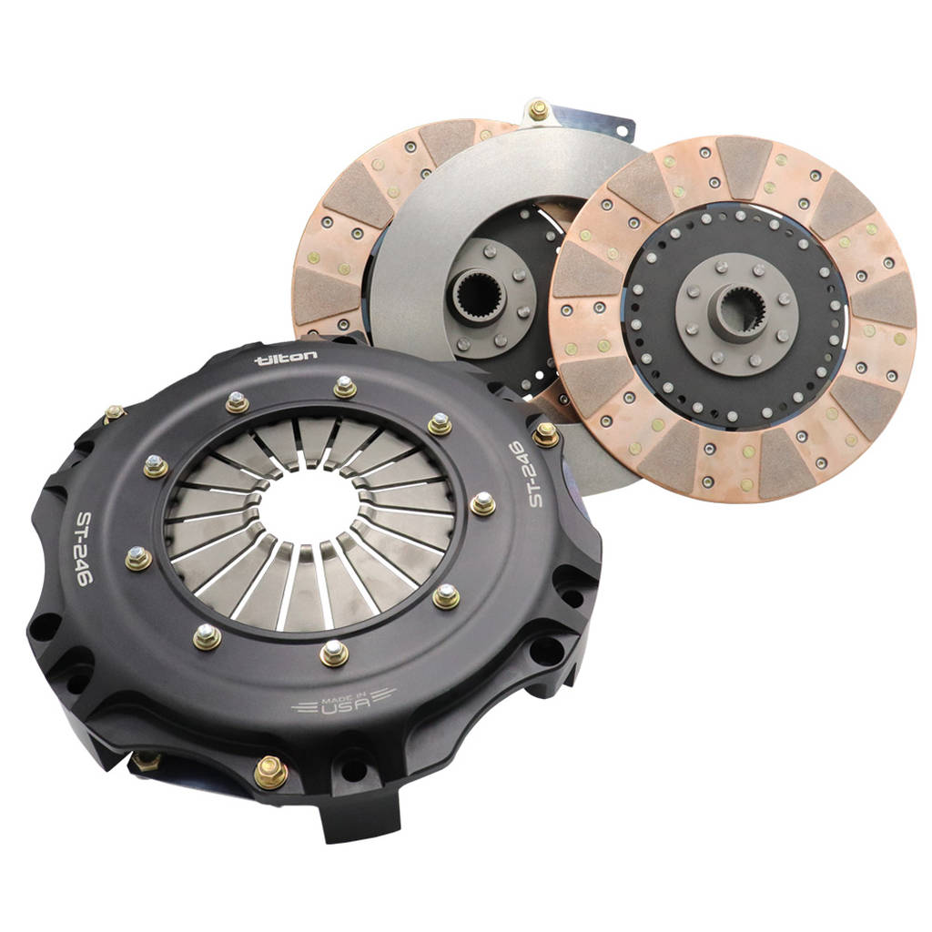 TILTON 69-302UG-57 Clutch ST-246, 2 PL, UHR, Gray, cerametallic, rigid hubs, 1" X 24 Spline Photo-0