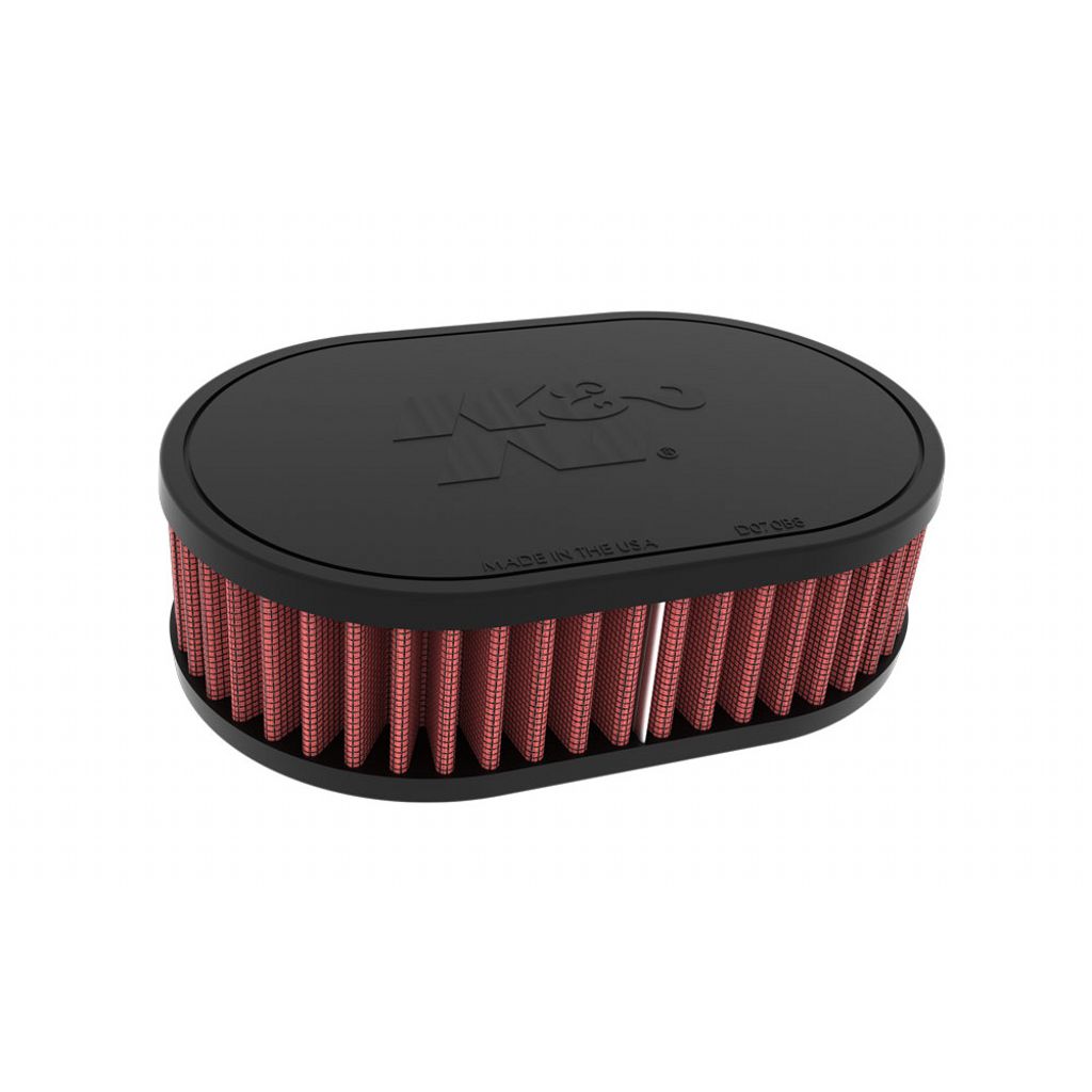 K&N RU-071V Universal clamp-on air filter 2-1/16"O/S FLG, 7" X 4-1/2", 2"H, Oval, W/VENT Photo-0
