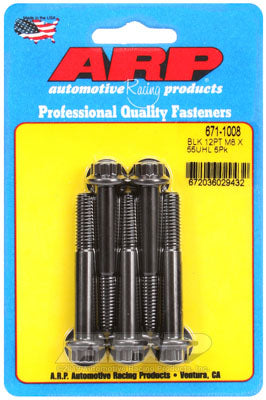 ARP 671-1008 Metric Thread Bolt Kit M8 x 1.25 x 55mm 12pt black oxide bolts Photo-0