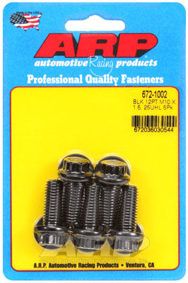 ARP 672-1002 Metric Thread Bolt Kit M10 x 1.50 x 25 12pt black oxide bolts Photo-0