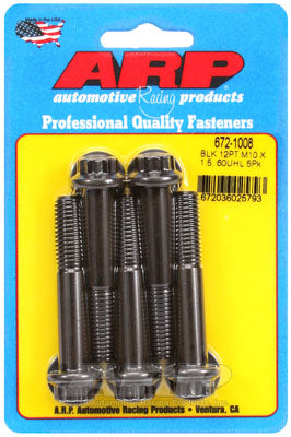 ARP 672-1008 Metric Thread Bolt Kit M10 x 1.50 x 60 12pt black oxide bolts Photo-0
