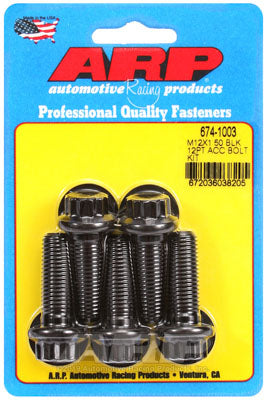 ARP 674-1003 Metric Thread Bolt Kit M12 x 1.50 x 35 12pt black oxide bolts Photo-0