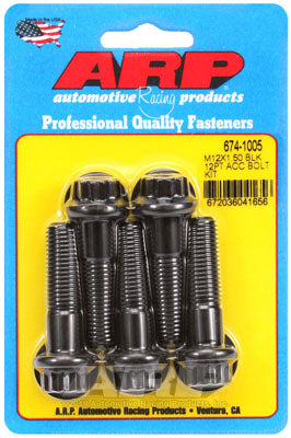 ARP 674-1005 Metric Thread Bolt Kit M12 x 1.50 x 45 12pt black oxide bolts Photo-0