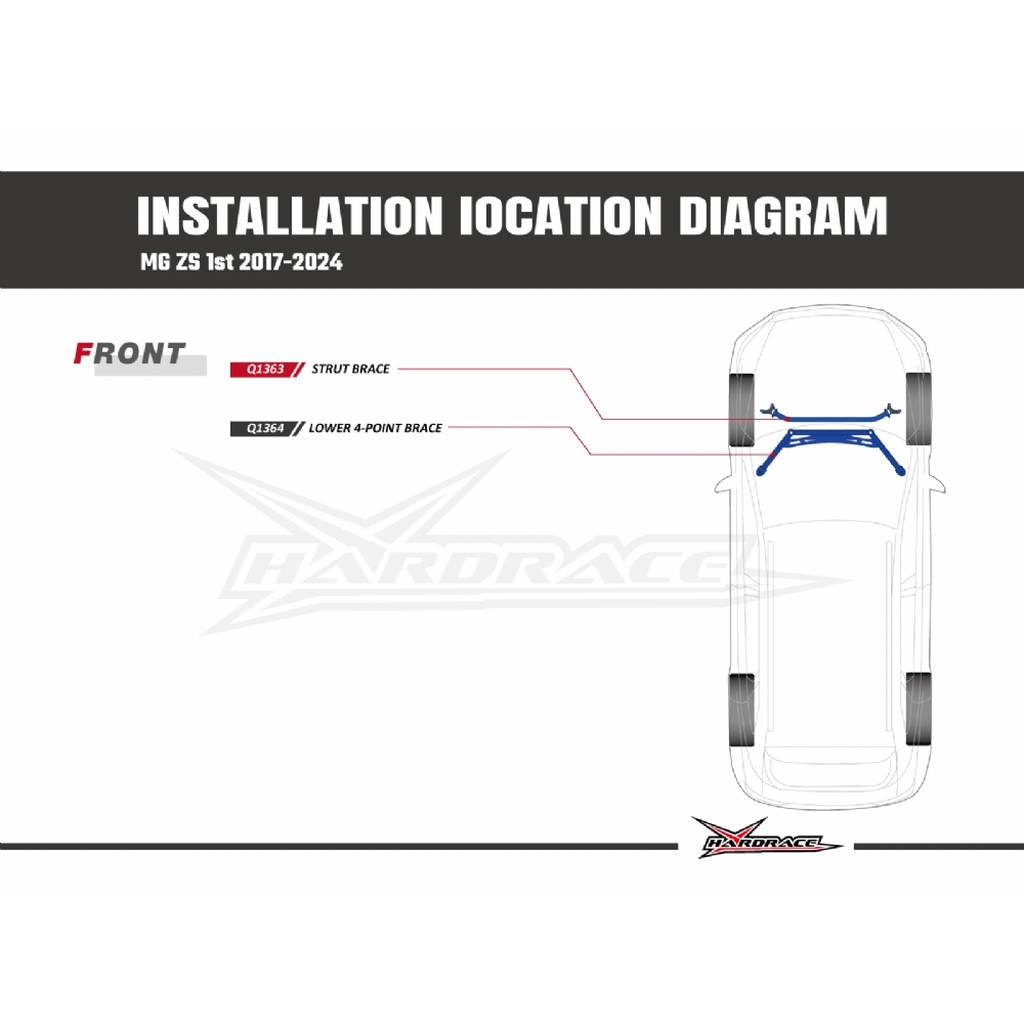 HARDRACE Q1364 Front Lower Brace for MG ZS 2017+ Photo-5