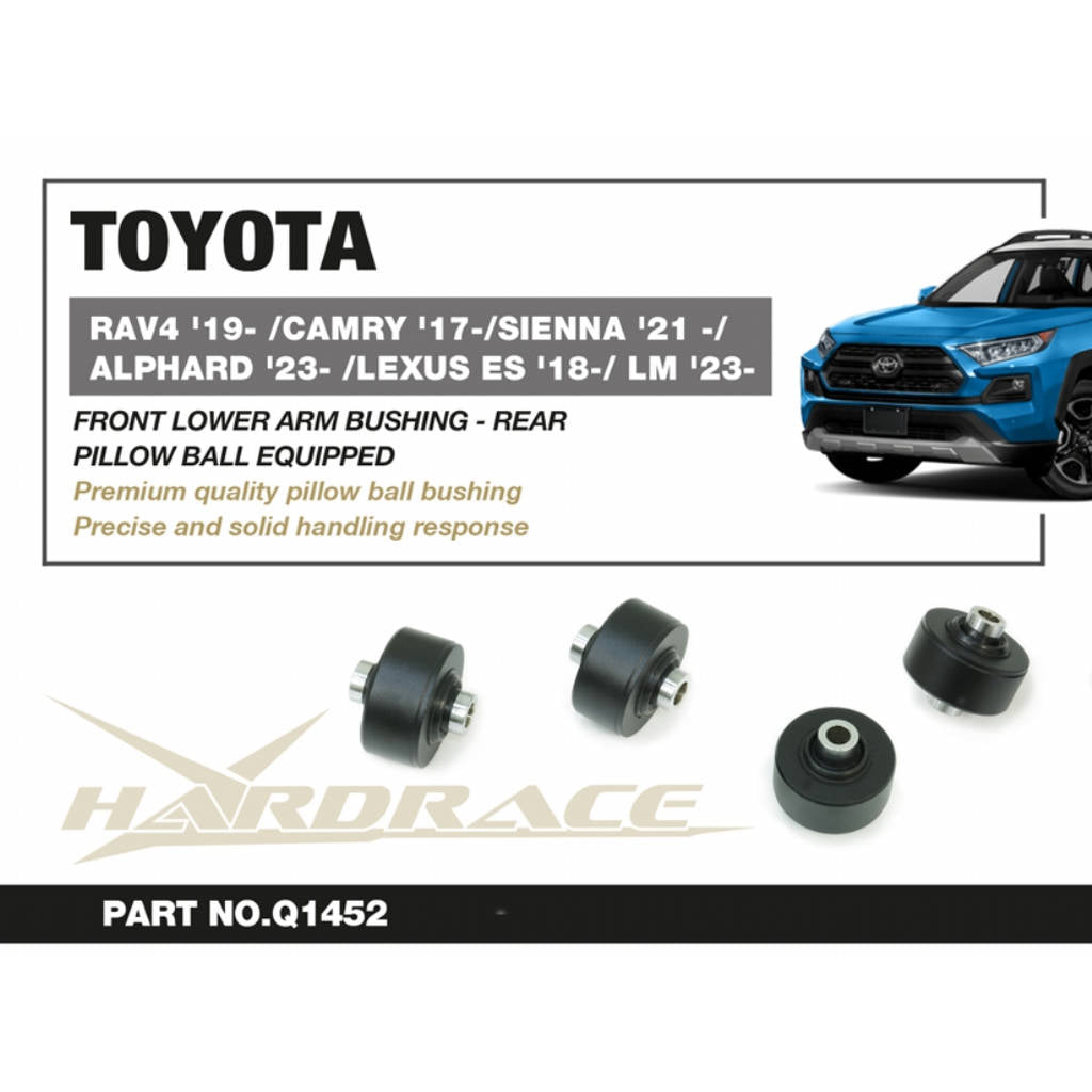 HARDRACE Q1452 Front Lower Arm Bushing Rear (Pillow Ball) 2pcs for TOYOTA RAV4 2019+ / LEXUS ES 2018+ Photo-1