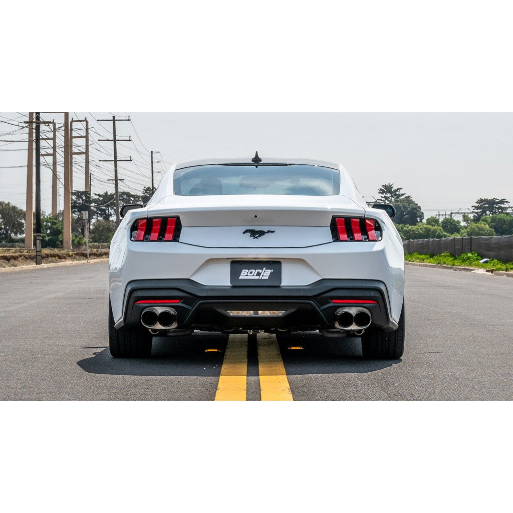 BORLA 140982BC Cat-Back Exhaust System 2.50" ATAK (4" Black Chrome Tips) for FORD Mustang 2.3L EcoBoost 2024 Photo-1