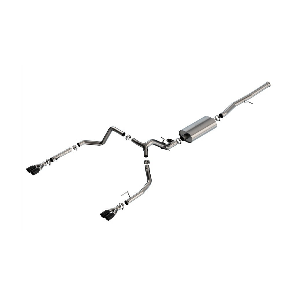 BORLA 140991BC Cat-Back Exhaust System 2.75" Touring (3.5" Black Chrome Tips) for CHEVROLET Silverado 1500 2024 / GMC Sierra 1500 2024 Photo-0