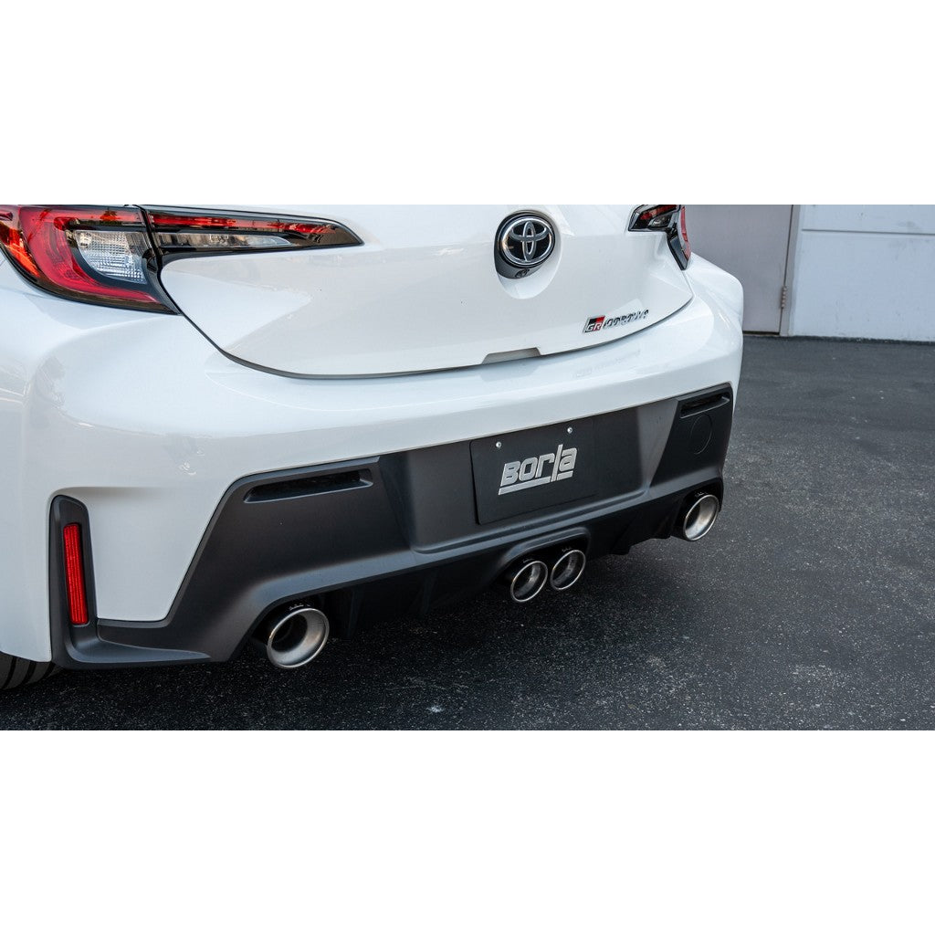 BORLA 140942 Cat-Back Exhaust System 3", 2.25" ATAK (3.5", 4.5" Polished Stainless Steel Tips) for TOYOTA Corolla GR 1.6L 2023-2024 Photo-2