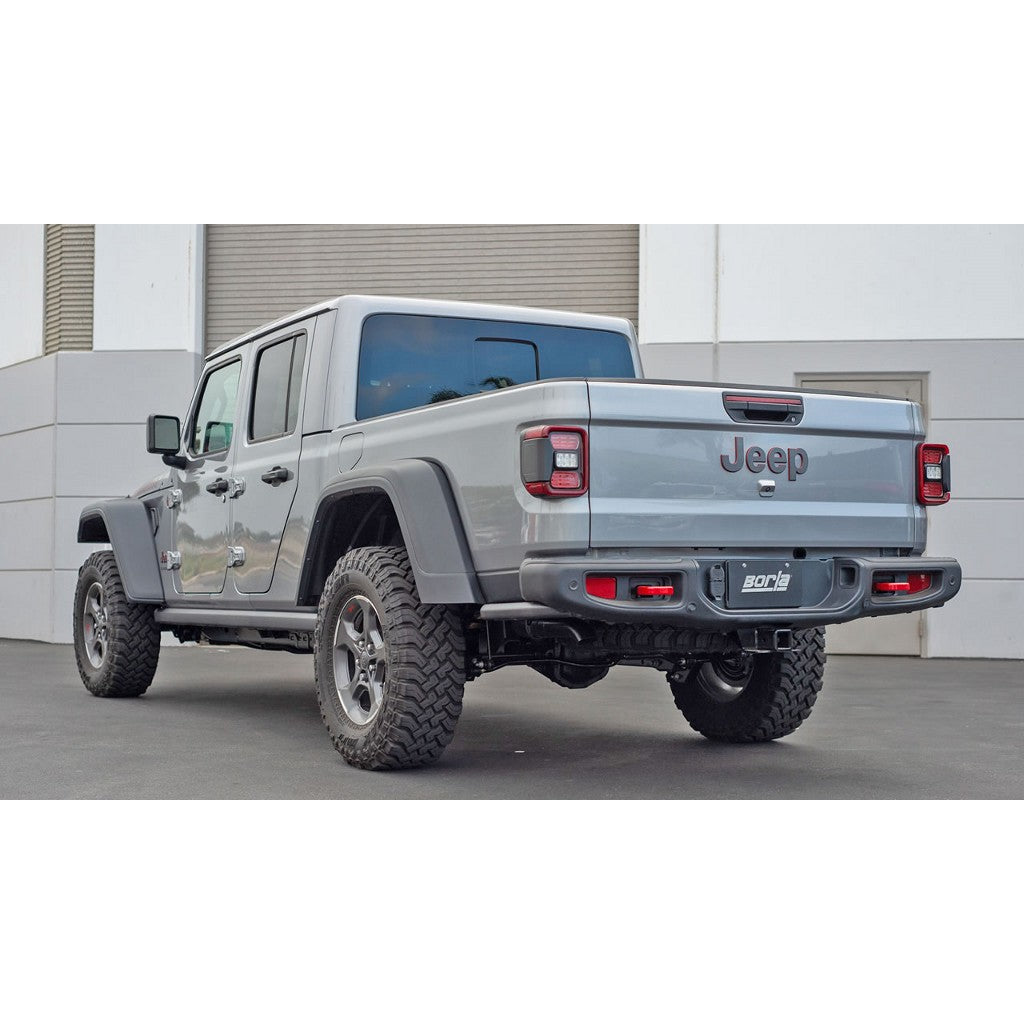 BORLA 140808CB Cat-Back Exhaust System 2.75", Touring (2.75" Turndown Ceramic Black Tips) for JEEP Gladiator (JT) 3.6L V6 2020-2023 Photo-1