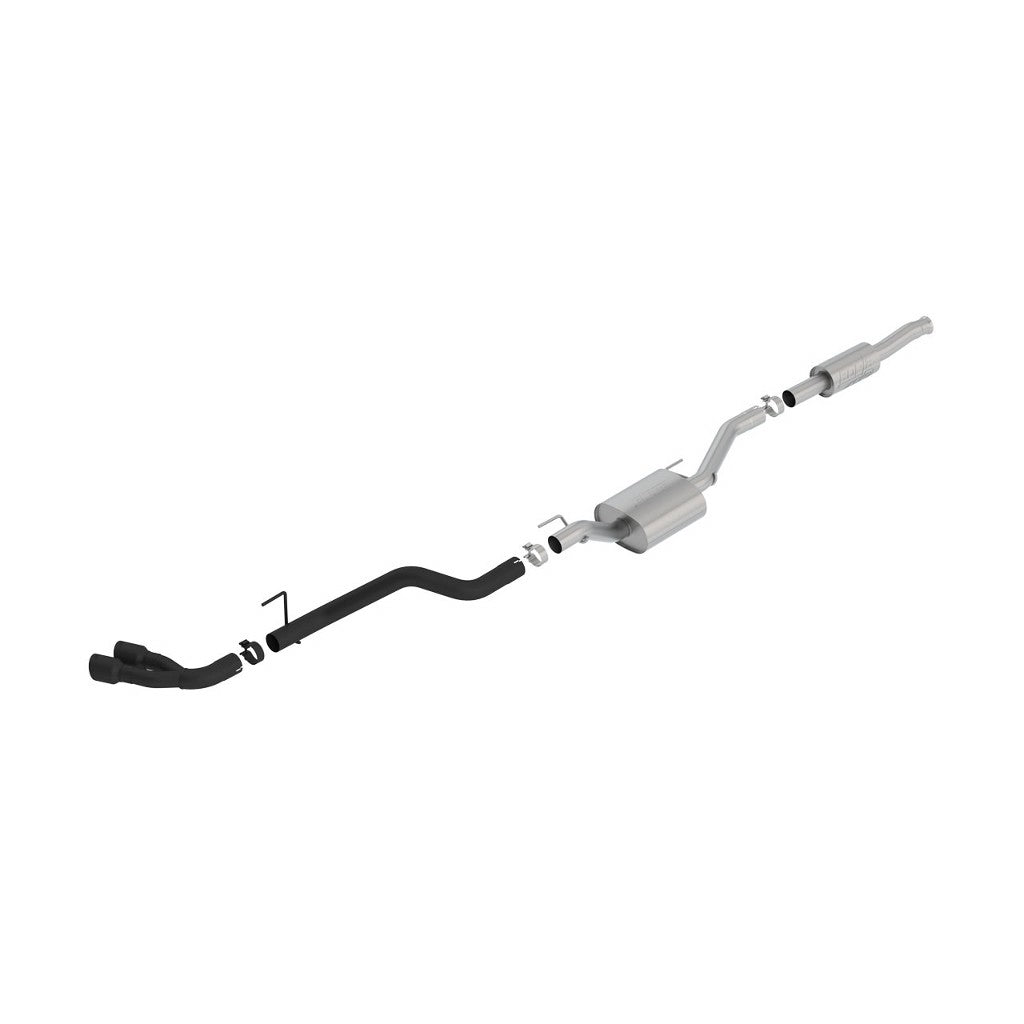 BORLA 140813CB Cat-Back Exhaust System 2.75", ATAK (3.5" RD X 6" Ceramic Black Tips) for JEEP Gladiator (JT) 3.6L V6 2020-2023 Photo-0
