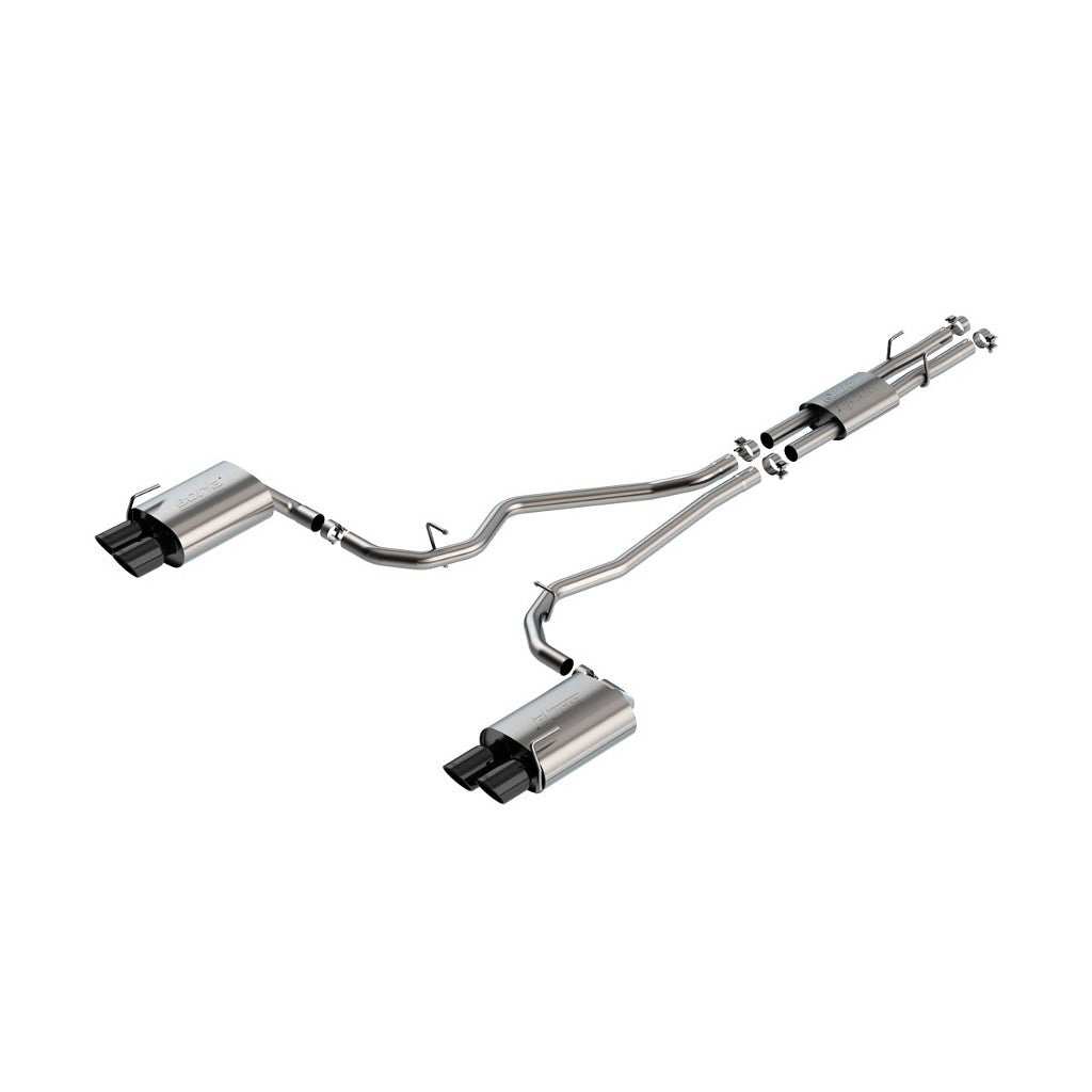 BORLA 140821BC Cat-Back Exhaust System 2.25", ATAK (4" RD X 8.0" And 4" RD X 7.25" Black Chrome Tips) for FORD Explorer ST / Explorer Platinum 3.0L V6 2020-2023 Photo-0