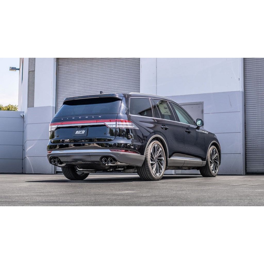 BORLA 140821CF Cat-Back Exhaust System 2.25", ATAK (4" RD X 5.62" Carbon Fiber Tips) for FORD Explorer ST / Explorer Platinum 3.0L V6 2020-2023 Photo-1