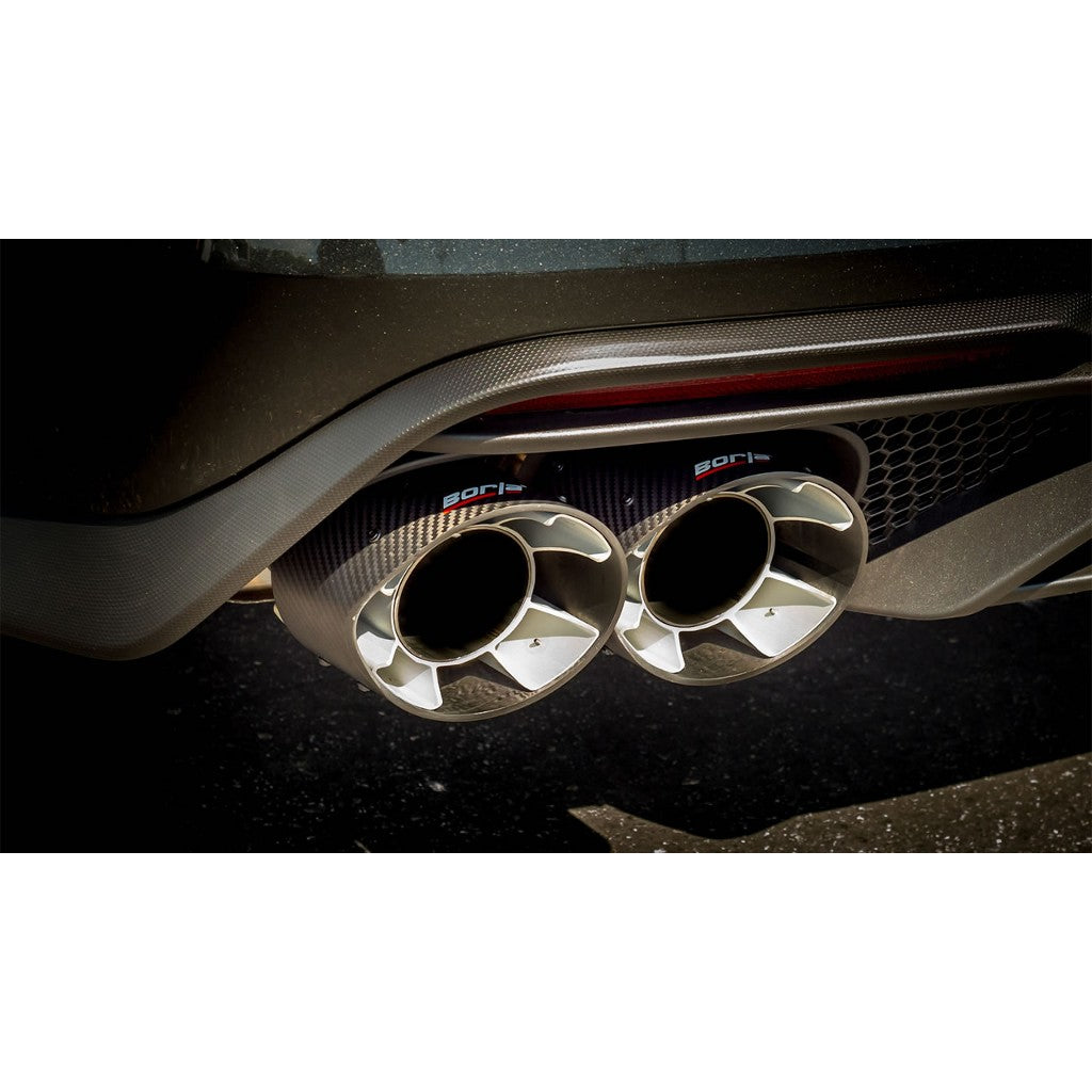 BORLA 140837CF Cat-Back Exhaust System 3", ATAK (5" RD X 7.46" Carbon Fiber Tips) for FORD Mustang Shelby GT500 5.2L V8 2020-2023 Photo-2