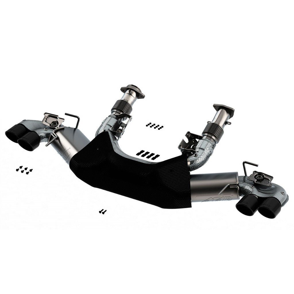 BORLA 140839BC Cat-Back Exhaust System 3", ATAK (4" RD X 4.75" Black Chrome Tips) for CHEVROLET Corvette (C8) 6.2L V8 2020-2024 Photo-0