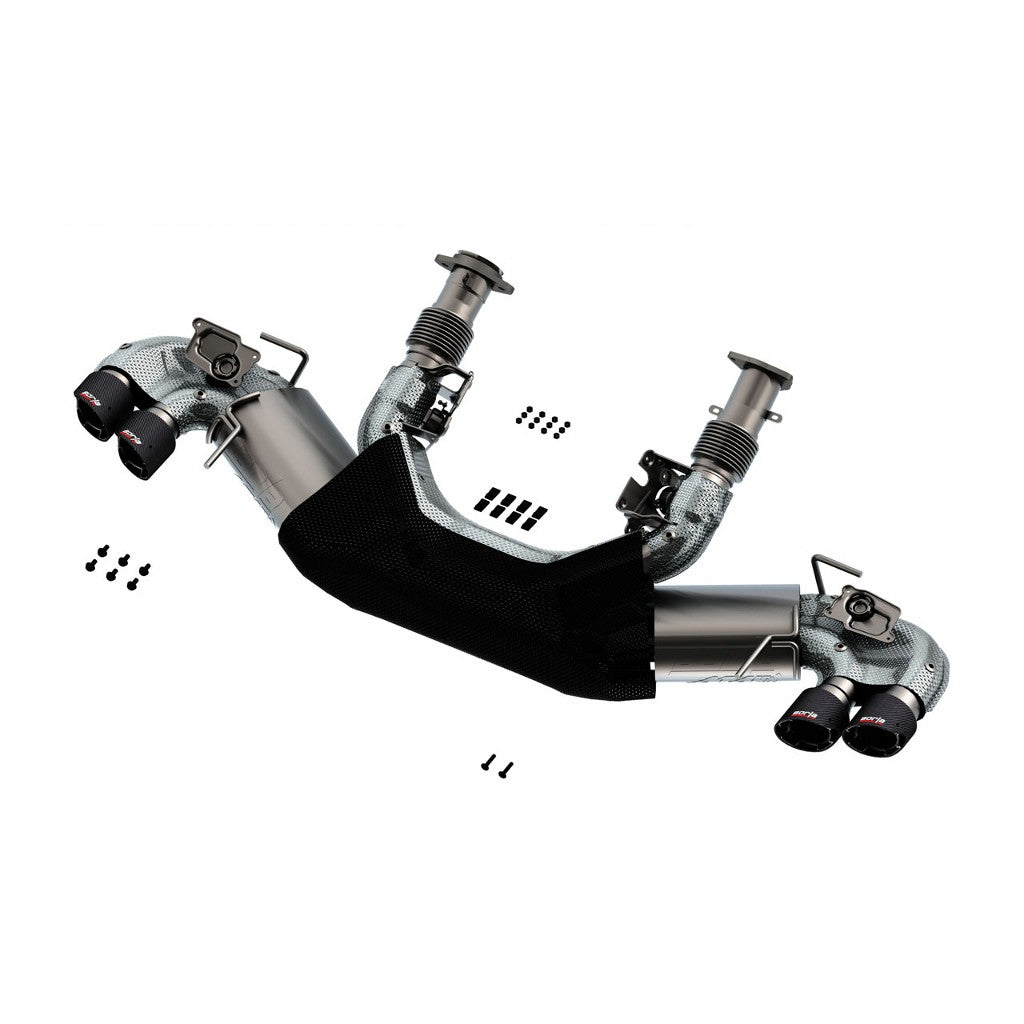 BORLA 140839CF Cat-Back Exhaust System 3", ATAK (4" RD X 4.5" Carbon Fiber Tips) for CHEVROLET Corvette (C8) 6.2L V8 2020-2024 Photo-0