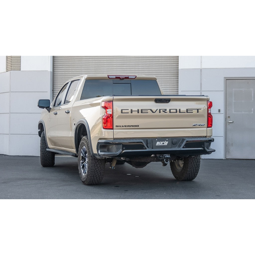 BORLA 140913 Cat-Back Exhaust System 3.50", 2.75", Touring (Turndown Tips) for CHEVROLET Silverado 1500 ZR2 2022-2023 / GMC Sierra 1500 AT4X 6.2L V8 2022-2023 Photo-1