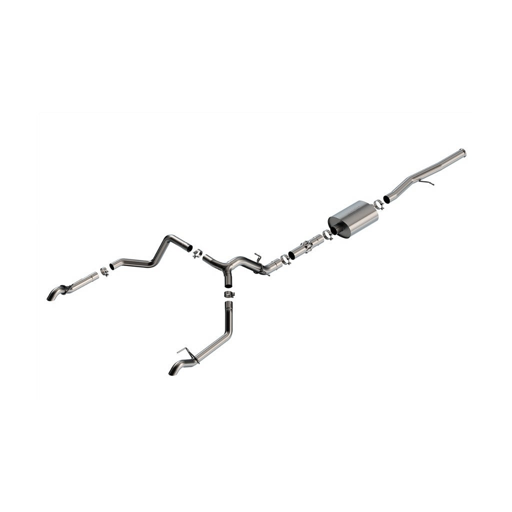 BORLA 140915 Cat-Back Exhaust System 3.50", 2.75", ATAK (Turndown Tips) for CHEVROLET Silverado 1500 ZR2 2022-2023 / GMC Sierra 1500 AT4X 6.2L V8 2022-2023 Photo-0