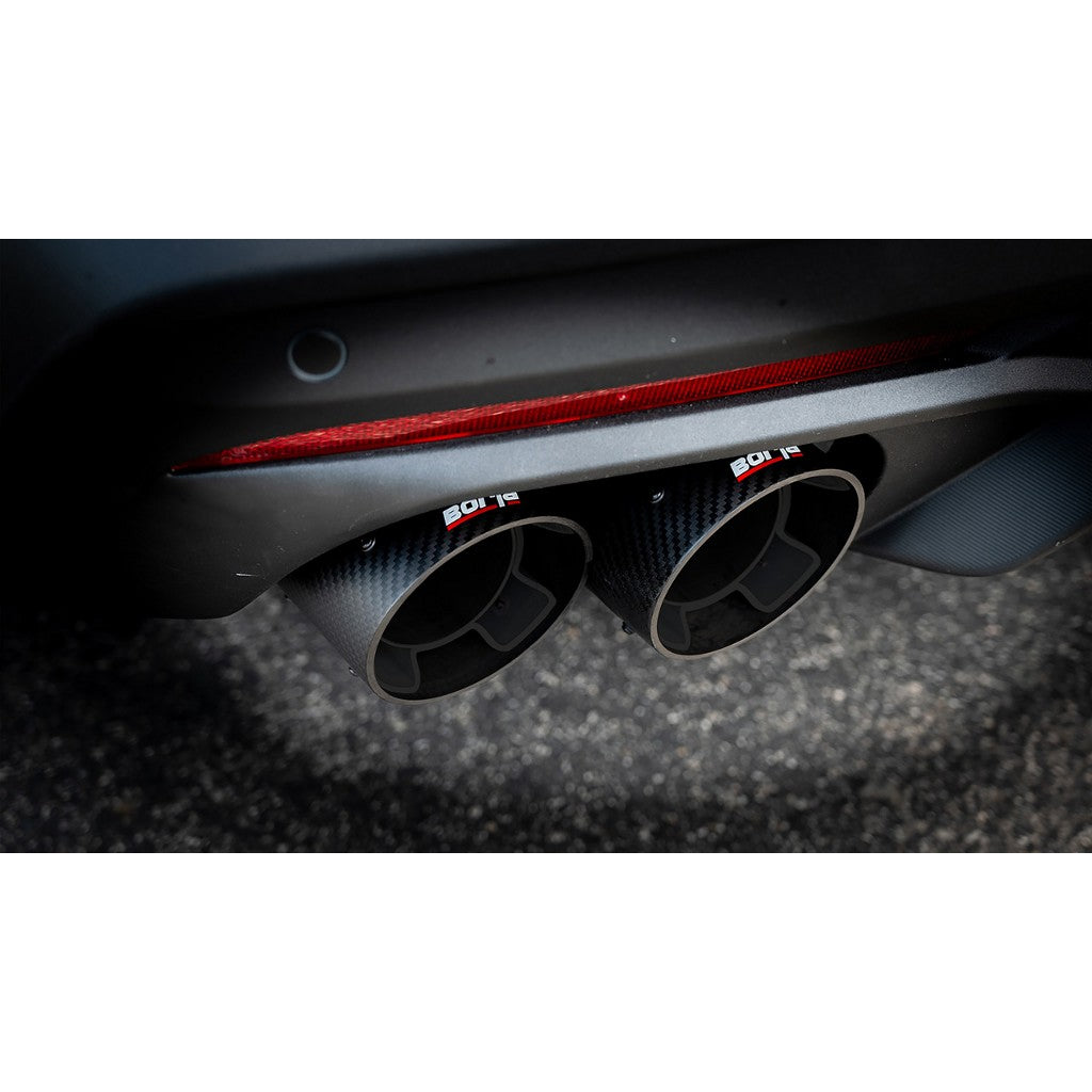 BORLA 140963CFBA Cat-Back Exhaust System 3" ATAK Sport (4" RD X 7.13" And 4" RD X 6.95" Carbon Fiber Black Anodized Tips), Active Exhaust for FORD Mustang GT 5.0L V8 2024 Photo-2