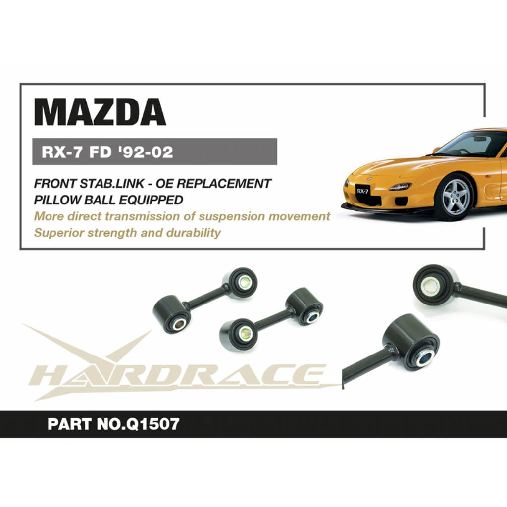 HARDRACE Q1507 Front Stab. Link OE Replacement (Pillow Ball), 2pcs for MAZDA RX7 1991-2002 Photo-1