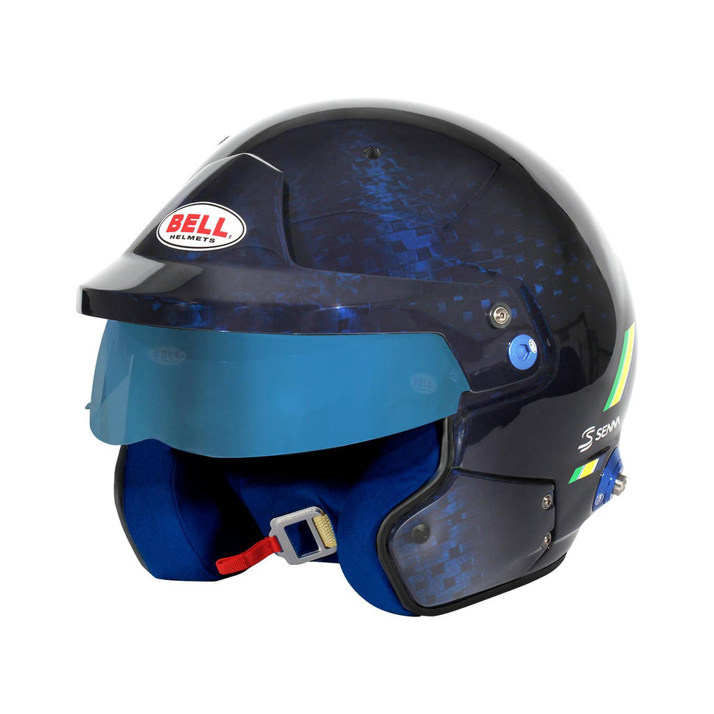 BELL 1245272 Open-Face Helmet MAG-10 Carbon Ayrton Senna HANS, FIA 8859-2024 / SA2020, Size 61+ (7 5/8+) Photo-0