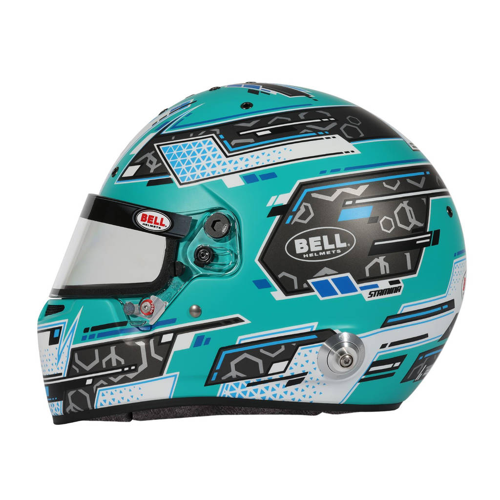 BELL 1310B82 Full-Face Helmet RS7 Pro Stamina HANS, Anthracite / Aquamarine, FIA 8859-2024 / SA2020, Size 55 (6 7/8) Photo-4