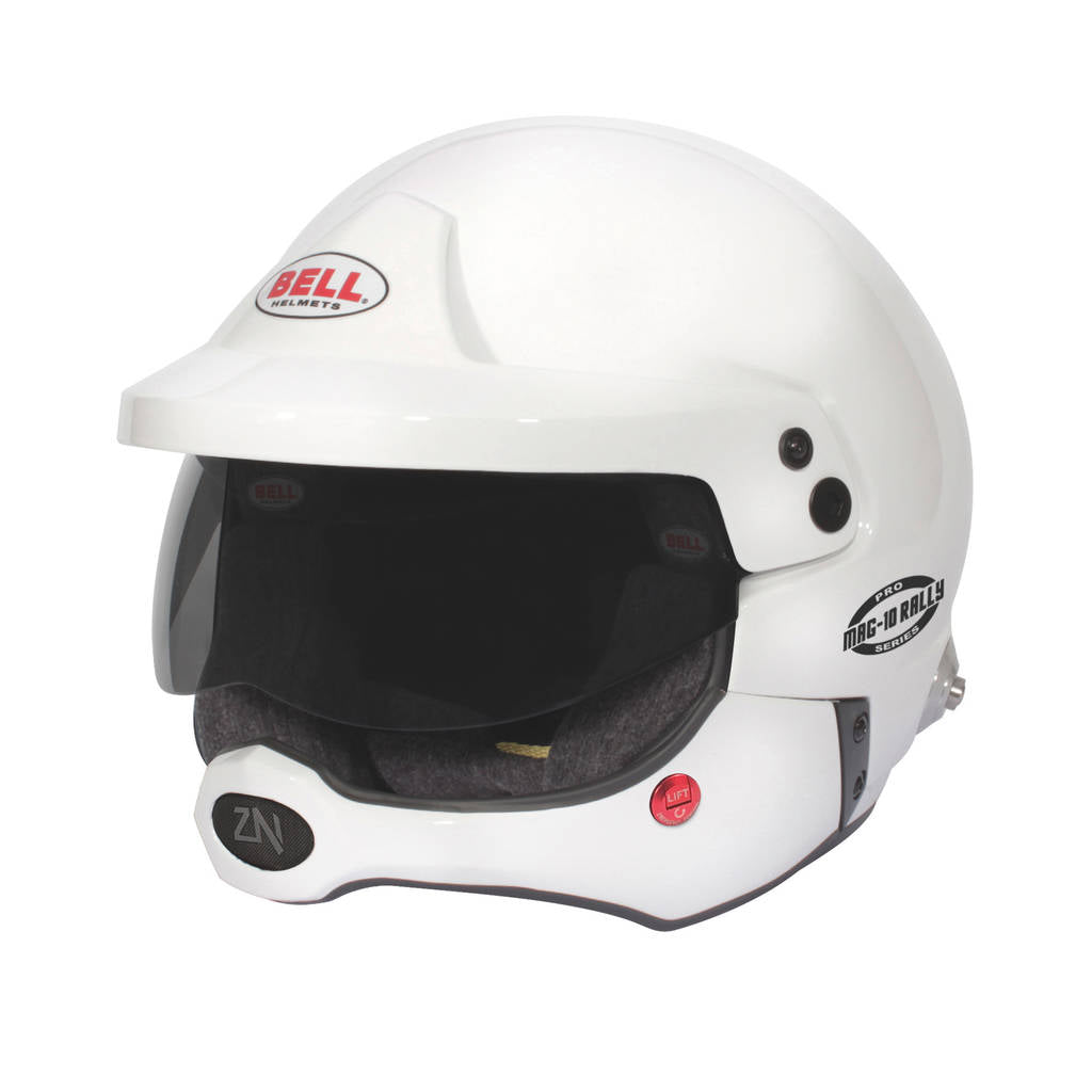 BELL 1346215 Open-Face Helmet MAG-10 Rally Pro HANS, White, FIA 8859-2024 / SA2020, Size 58 (7 1/4) Photo-0