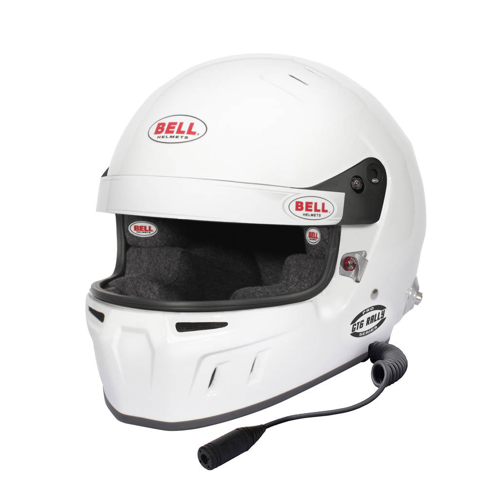 BELL 1341174 Full-Face Helmet GT6 Rally HANS, White, FIA 8859-2024 / SA2020, Size 57 (7 1/8) Photo-0