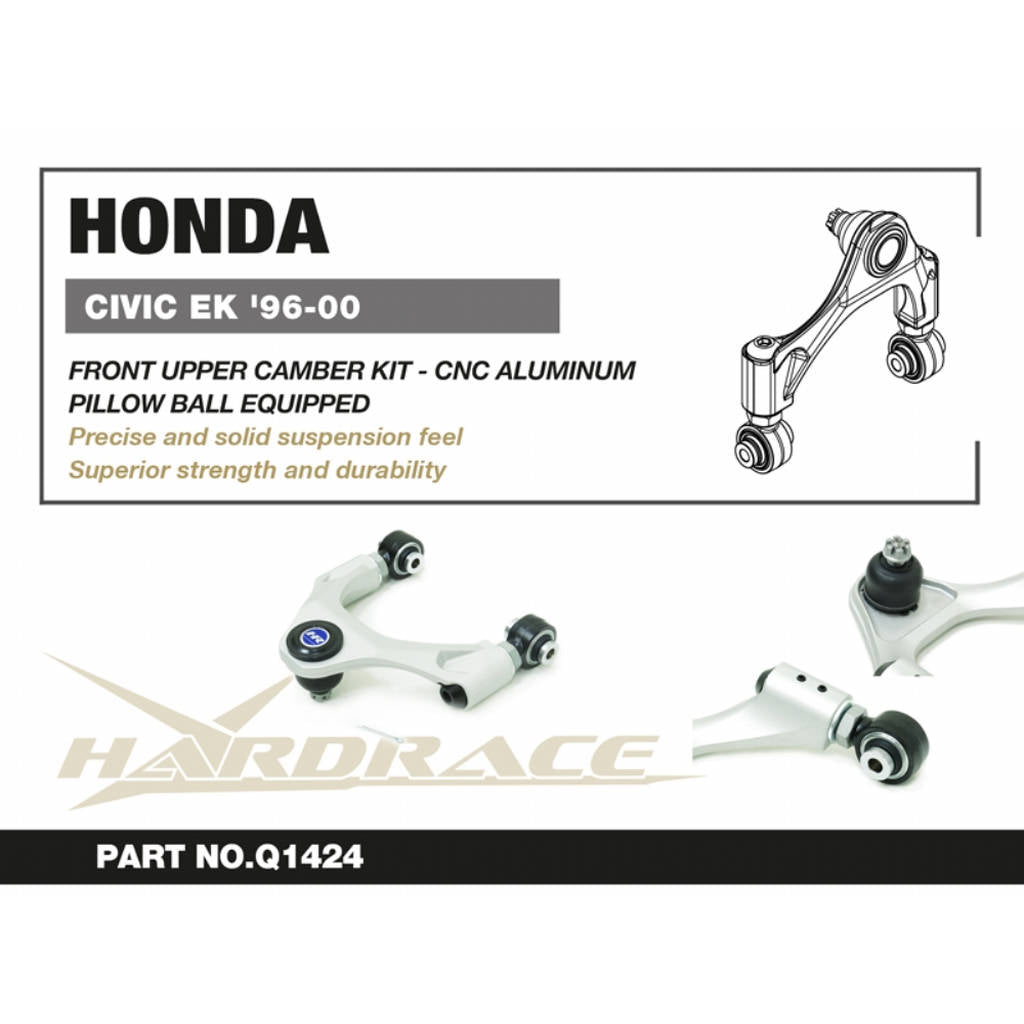 HARDRACE Q1424 Front Upper Camber Kit (Pillow Ball), 2pcs for HONDA Civic 1996-2000 Photo-1