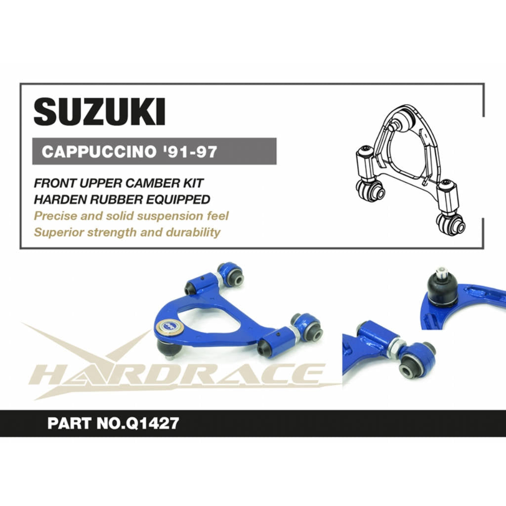 HARDRACE Q1427 Front Upper Camber Kit (Harden Rubber), 2pcs for SUZUKI Cappuccino 1991-1997 Photo-1