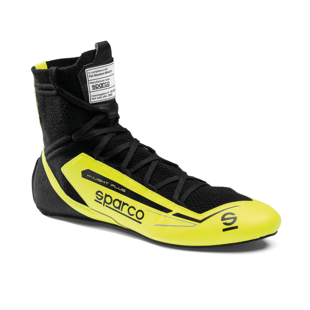 SPARCO BRB0003B0Y04043 Racing Shoes X-Light Plus, Fluo Yellow / Black, Size 43 Photo-0