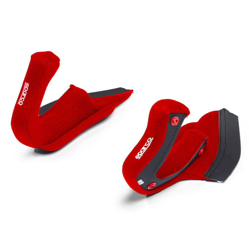 SPARCO BRA0011B0R0100M Cheek Padding for Flux RJ / RJ-I Helmet, Red, Size M Photo-0